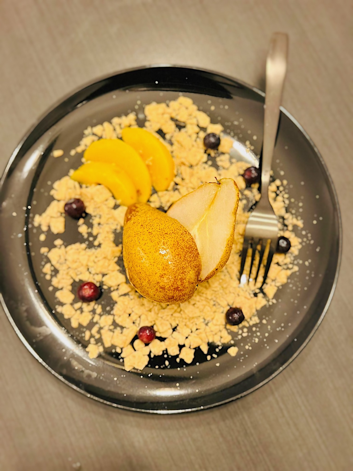 Poire pochée au sirop d’érable