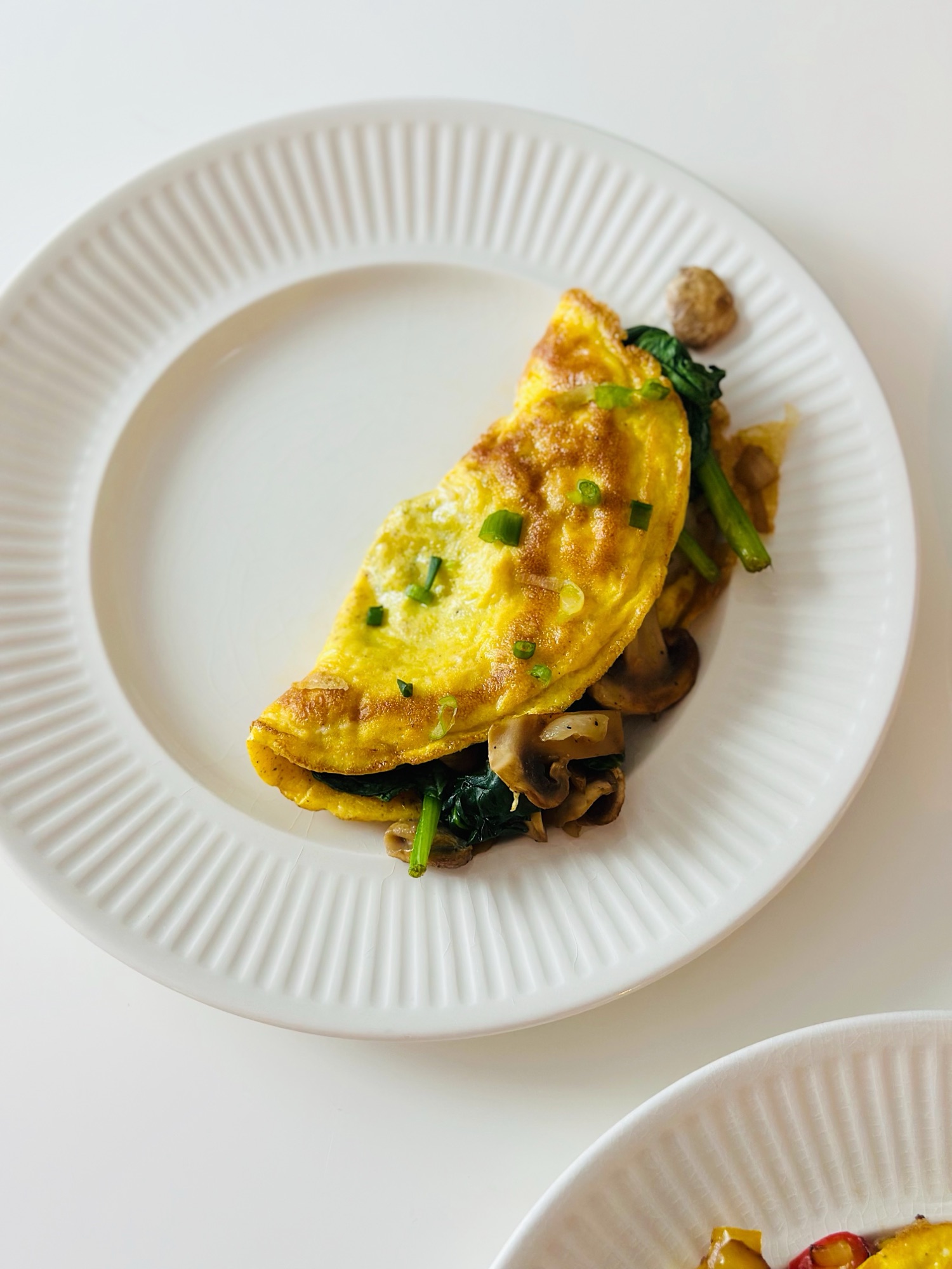 Omelette aux épinards et champignons - Les Zackardises