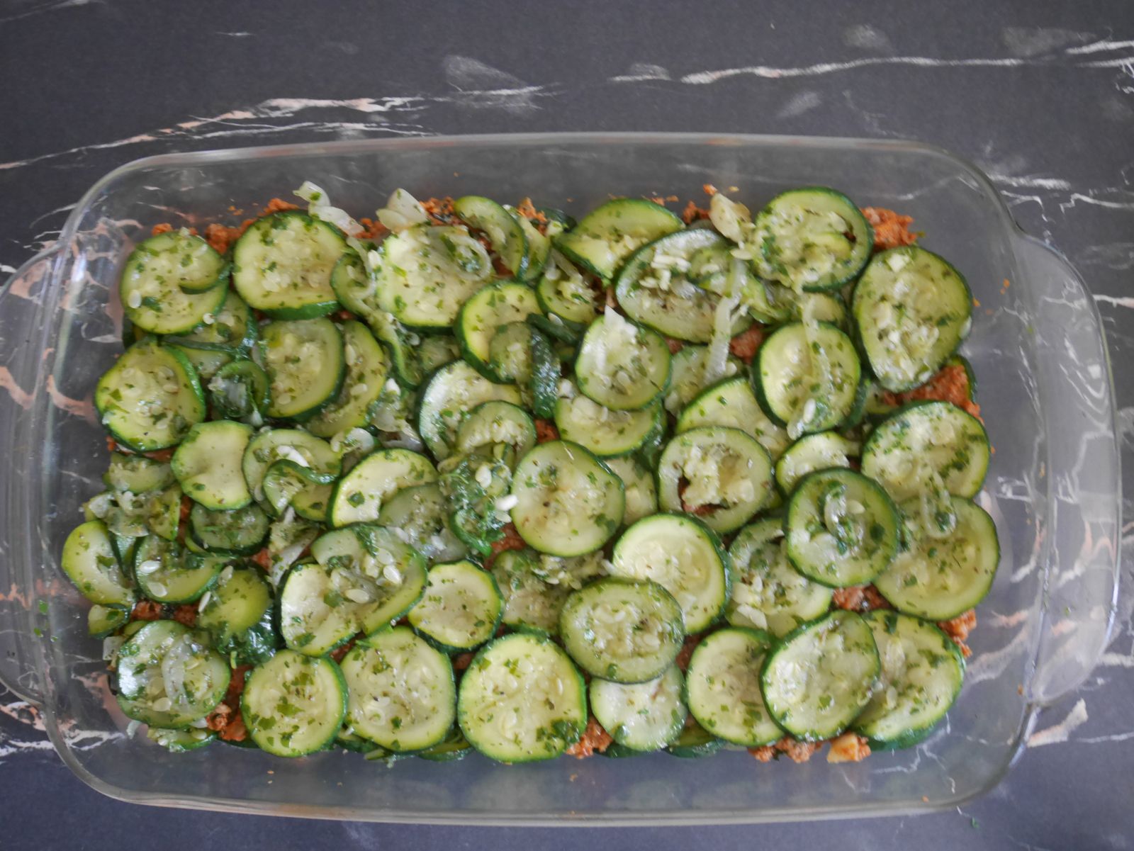 GRATIN DE COURGETTES ET FARCE