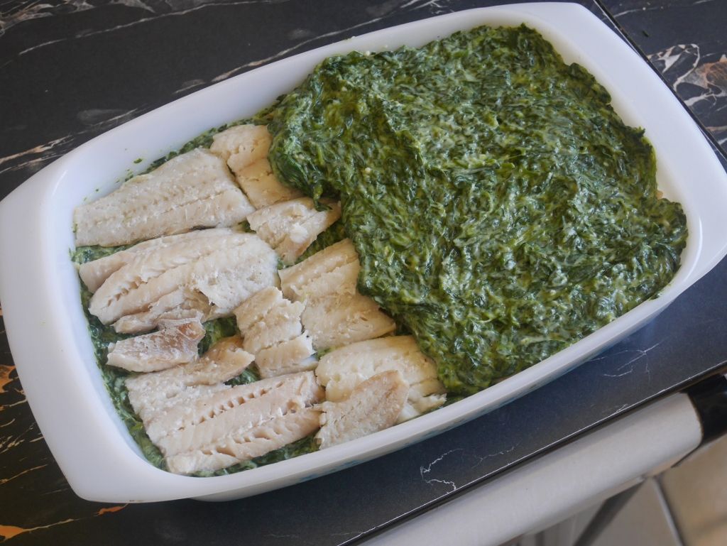 TIAN D'EPINARDS ET POISSONS