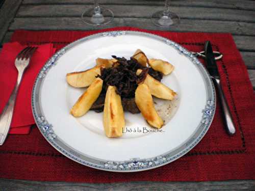 Tajine de joues de buf aux pommes caramélisées