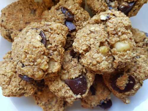 Cookies flocons d’avoine chocolat banane super moelleux !