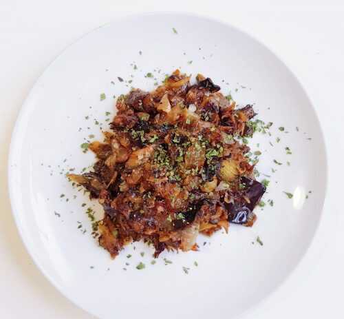 Salade cuite d'aubergines aux oignons blancs COOKEO