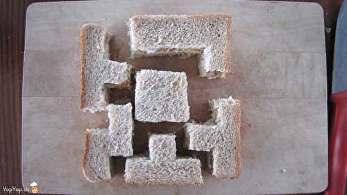 Sandwich tetris une recette de cuisine amusante pour geek !