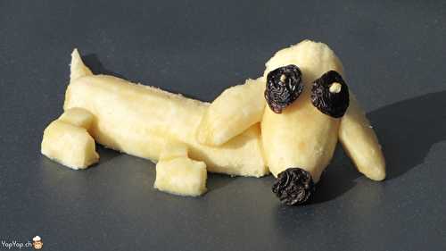 Un dessert qui a du chien: le chien banane. Une recette amusante.