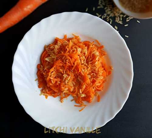 Carottes fondantes accompagnées d’un riz pilaf