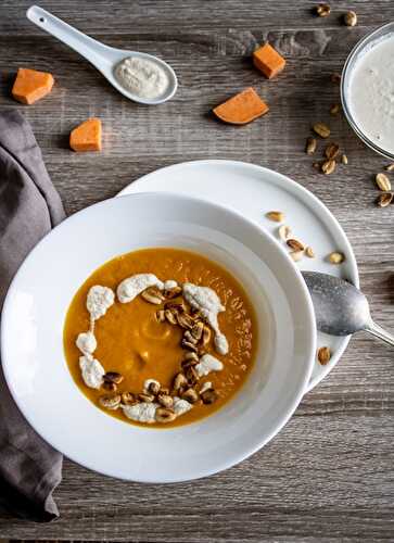 Crème de patate douce parfumée à la cacahuète