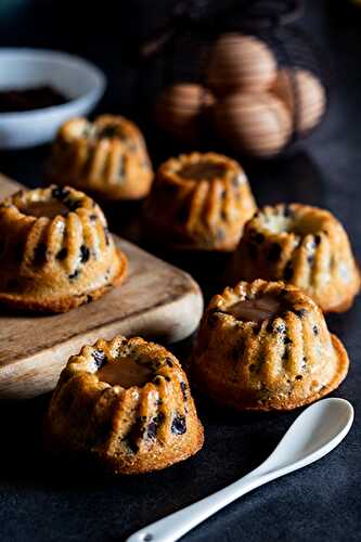 Financiers tigrés chocolat-caramel