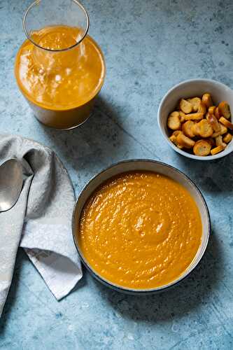 Velouté carottes patate douce à la chicorée