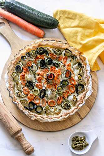 Tarte multicolore aux légumes croquants