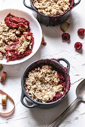 Crumble rhubarbe framboise