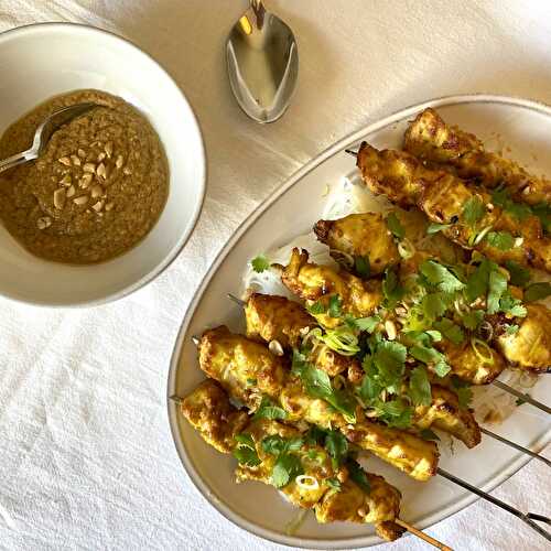 Brochettes de poulet satay