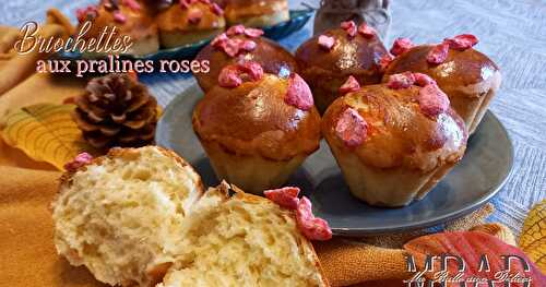 Briochettes aux pralines roses