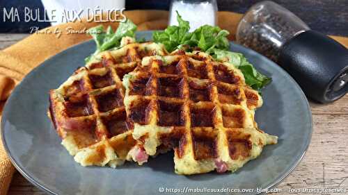 Gaufres à la pommes de terre, lardons & emmental