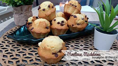 Moelleux Madeleine aux pépites de chocolat