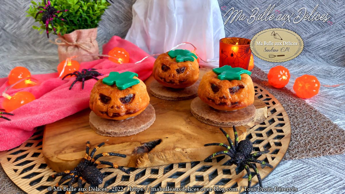 Citrouille d'halloween amandes et pépites de chocolat