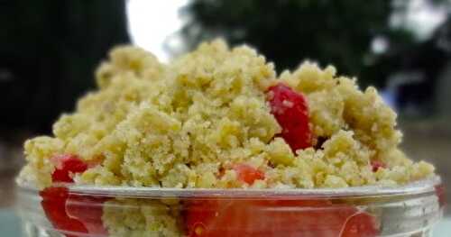 Crumble rhubarbe et fraises