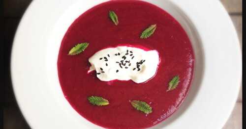 Ma soupe de betterave/fraises et cerises (recette audacieuse)