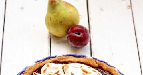 Ma tarte poires & prunes meringuée