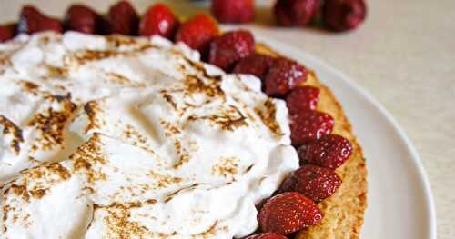 Ma tarte rhubarbe/fraises meringuée