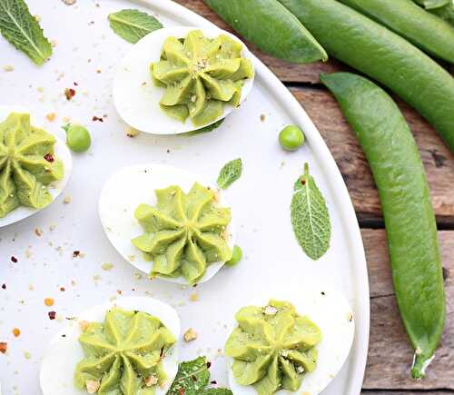 Mes deviled eggs aux petits pois