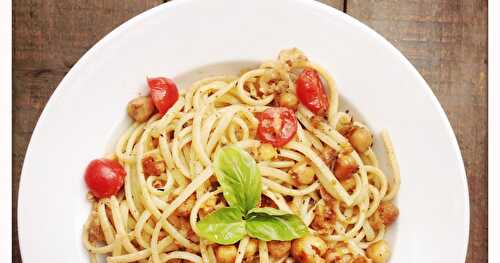 Mes linguine aux pois chiches (recette lendemain de fête!)