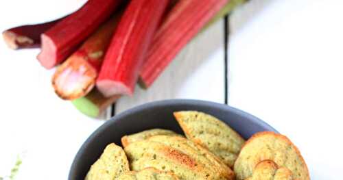 Mes madeleines matcha/rhubarbe