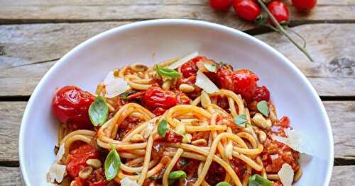 Mes spaghetti à la sauce tomate