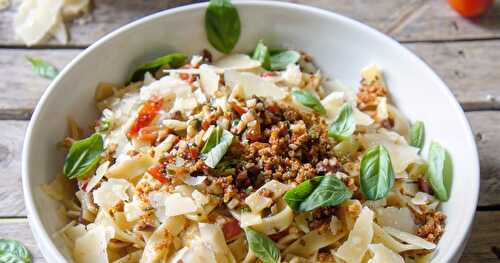 Mes tagliatelle sauce vierge tomate/olive