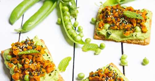 Mes tartines croustillantes aux petits pois/ carottes