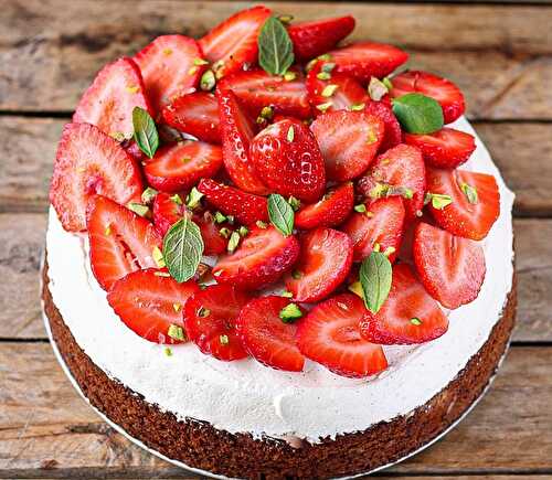 Mon gâteau fraises et pistaches