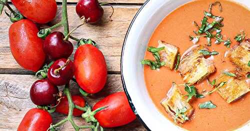 Mon gazpacho tomates et cerises