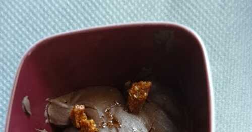 Mousse au chocolat/éclats de nougatine à la noix de coco