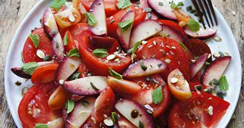 Notre salade nectarines/tomates