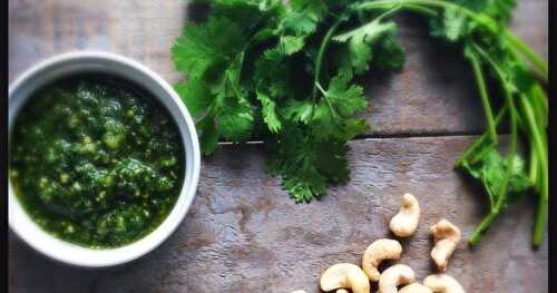 Pesto de coriandre et noix de cajou