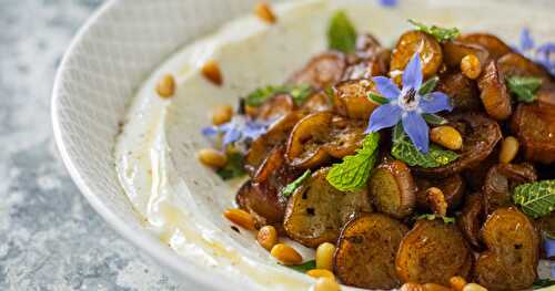 Mes aubergines au miel et au chèvre frais