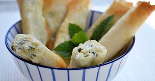 Bricks apéro à la courgette, fromage de chèvre et menthe...