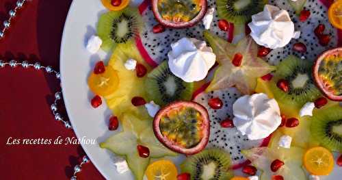 Carpaccio de fruits exotiques, rhum et citron vert