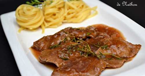 Escalopes de veau, sauce au Marsala, échalote et thym...