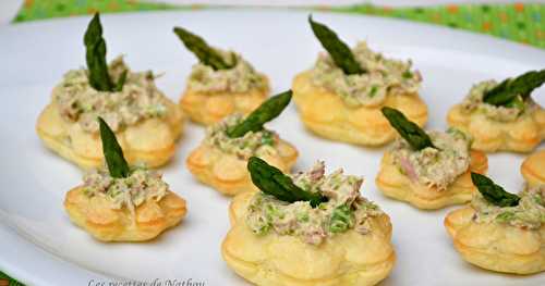 Feuilletés aux rillettes de thon, moutarde et asperges vertes... pour un apéro printanier !