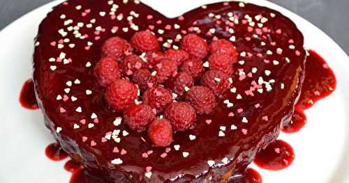 Gâteau aux framboises Saint-Valentin