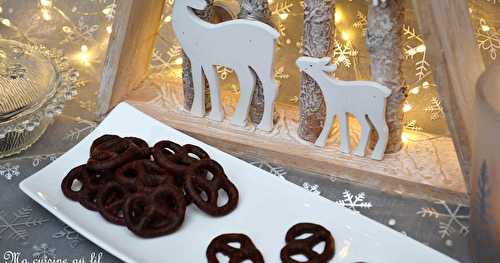 Idée "cadeau gourmand" : petits bretzels au chocolat noir