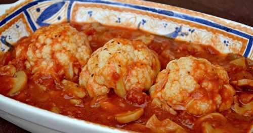 Minis chou-fleurs sauce tomate aux champignons