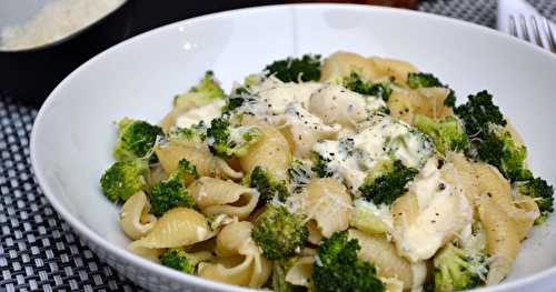 Pâtes conchiglie aux brocolis et anchois, sauce au pecorino