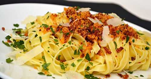 Pâtes tagliatelle au chorizo croustillant