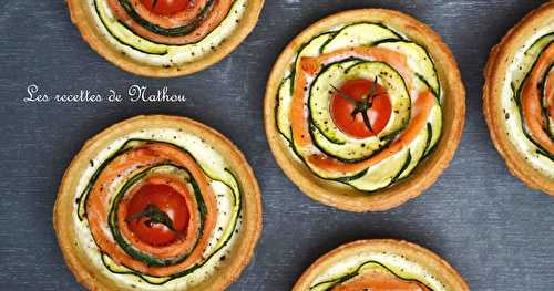 Petites quiches au fromage de chèvre, courgette et saumon fumé !