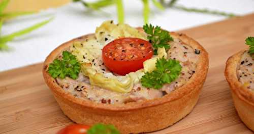 Petites quiches au thon, moutarde à l'ancienne et coeurs d'artichauts {avec Prêtàgarnir}