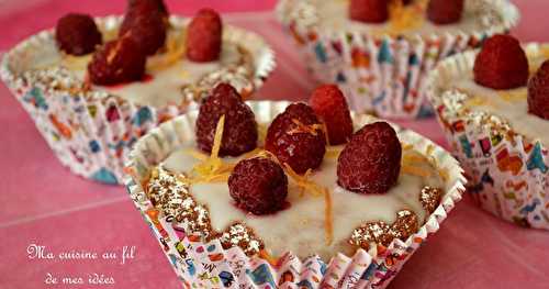 Petits cakes au pamplemousse rose et framboises {Saint-Valentin ou mardi gras ?}