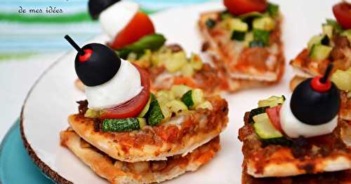 Pizza-tapas à la bolognaise et courgettes grillées {pour soirée foot ou apéro en terrasse... au choix !} 