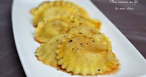 Ravioli au foie gras d'Upignac et réduction au Marsala